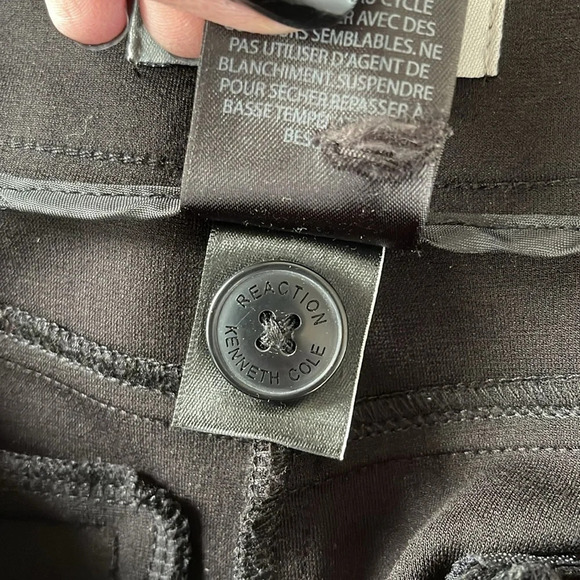 REACTION Kenneth Cole Black Stretch Dress Pants Trousers Straight Leg Pockets 12 - Picture 9 of 11